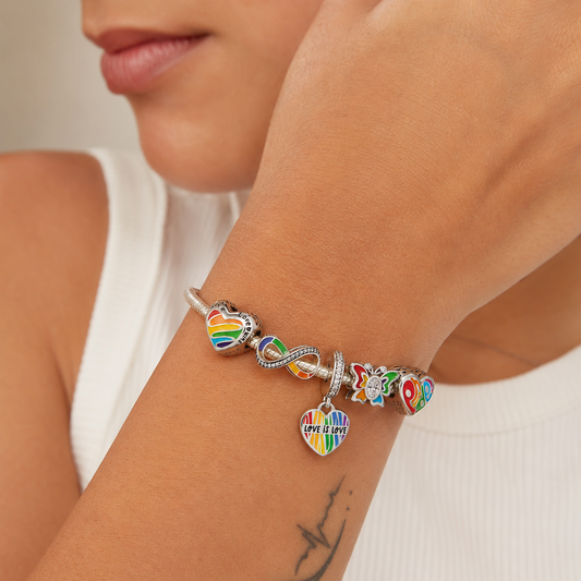 Pulsera Base para Charms Pride — Plata de Ley 925